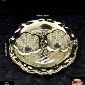 German silver Kamal plate haldi kumkum holder
