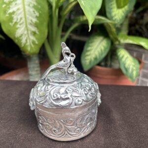 Fine Carved Peacock Ornamental Box