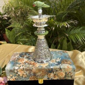 Silver Plated Parrot Diya Stand