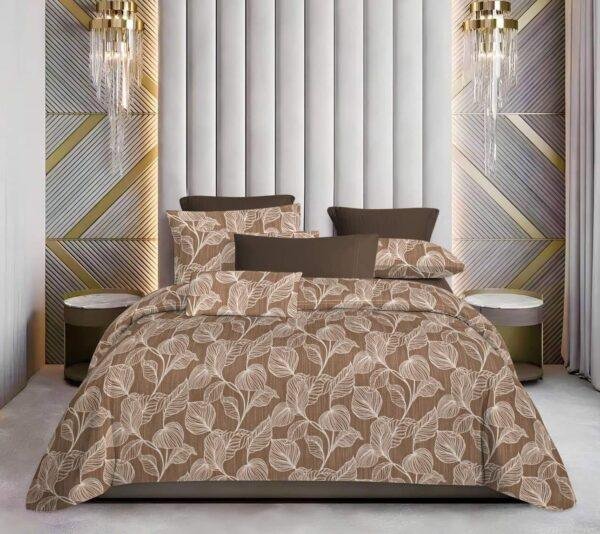 Elegant super king fitted bedsheet on bed with cotton fabric and smooth finish